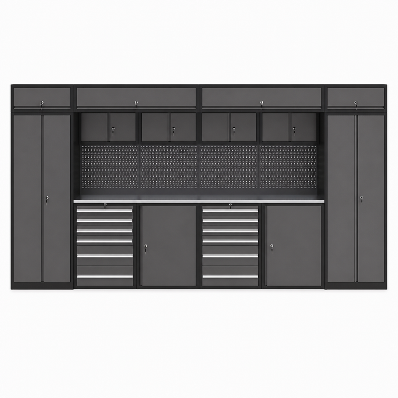 Cabinet with Car Repair Garage Workshop